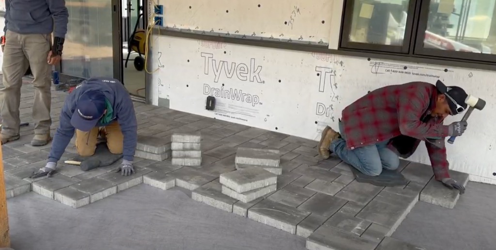 Installation of the Unilock Treo Smooth pavers on the patio was a non-issue, with the irregular size stones creating a seamless beautiful finish.