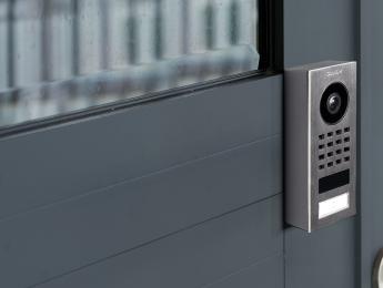 DoorBird technology starts with a D1101V Surface Mount IP Video Door Station at the main entrance.